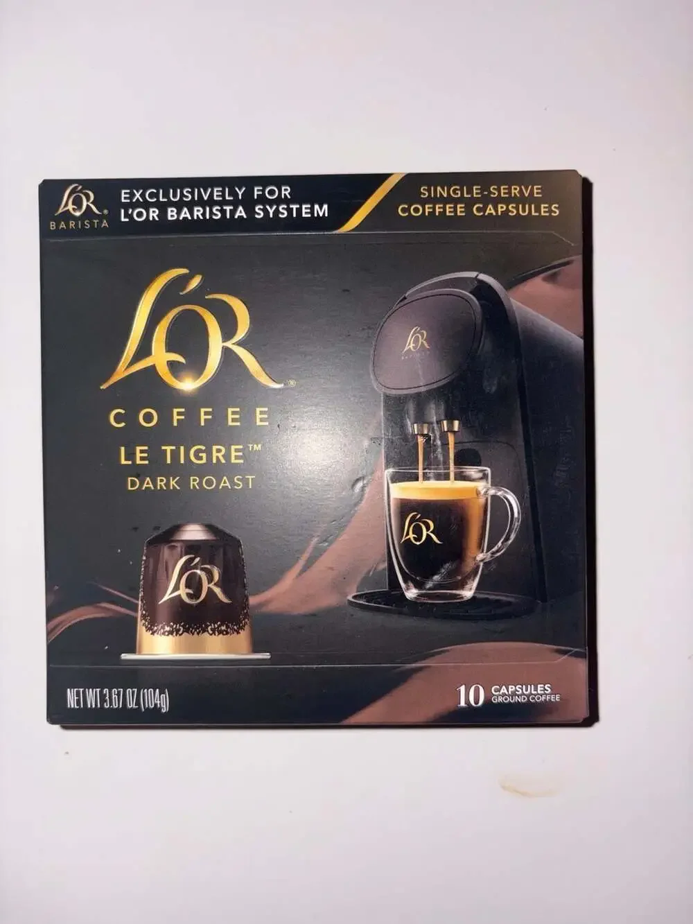 L'OR Le Tigre Dark Roast Coffee Capsules for L'OR Barista System, 10 Count
